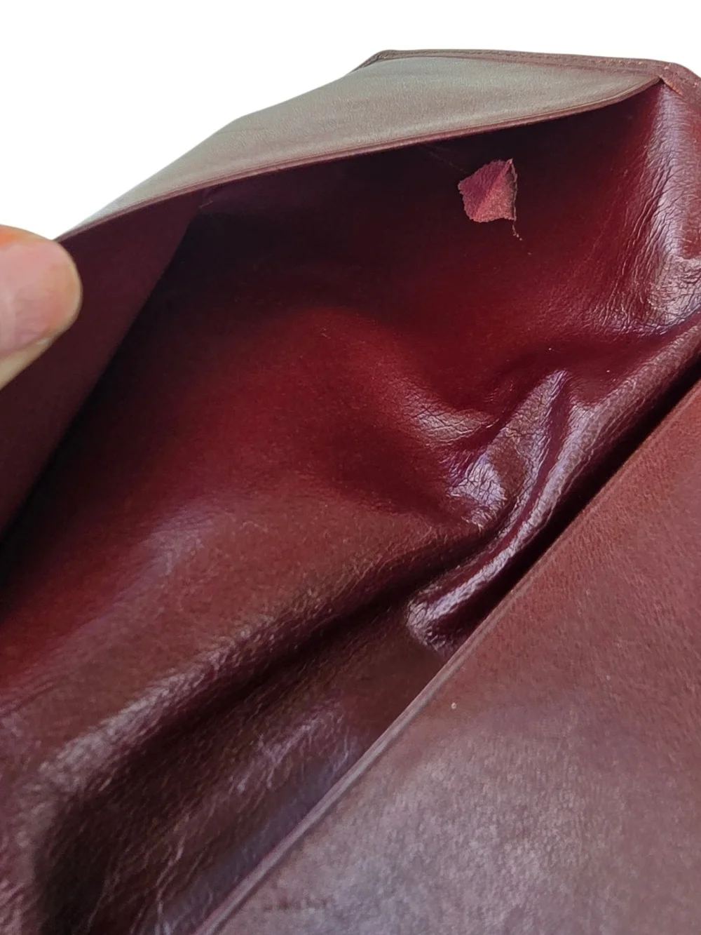 Authentic Vintage Must de Cartier Long Bifold Wallet/Checkbook Cover - Burgundy